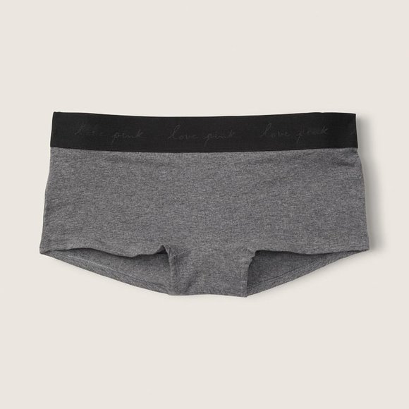 VS PINK XXS Logo Shortie Grey w/Black Waistband NWT - Picture 5 of 5